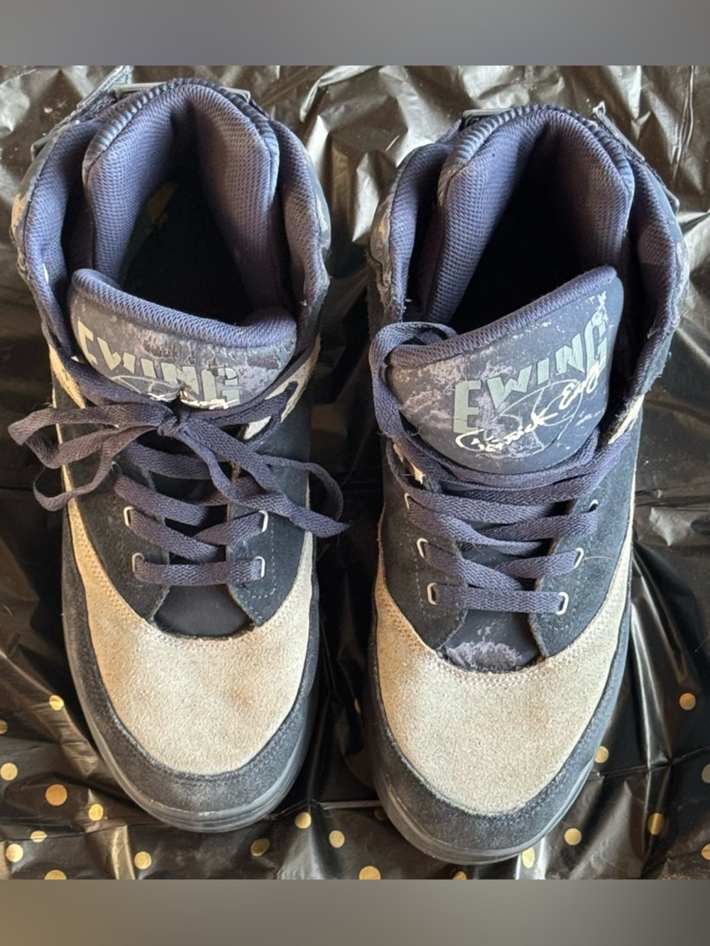 Patrick Ewing 33 High Top Sneakers Size 10.5 Navy Grey Retro Basketball Shoes